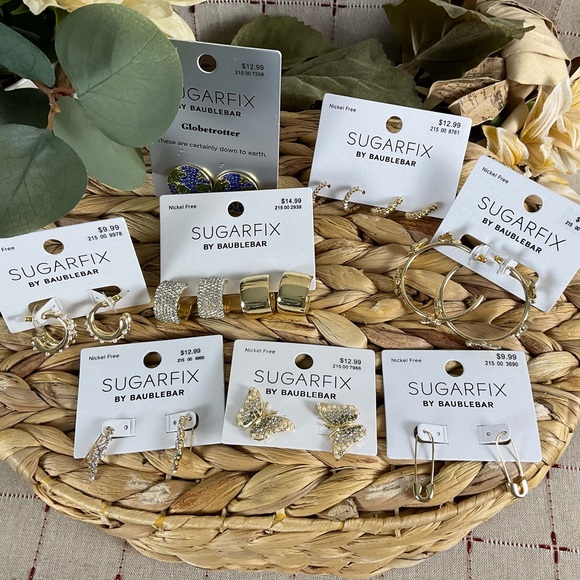 BaubleBar Jewelry - Sugarfix by Baublebar Earrings Bundle 10 Total Hearts Pearls Butterflies & Hoops